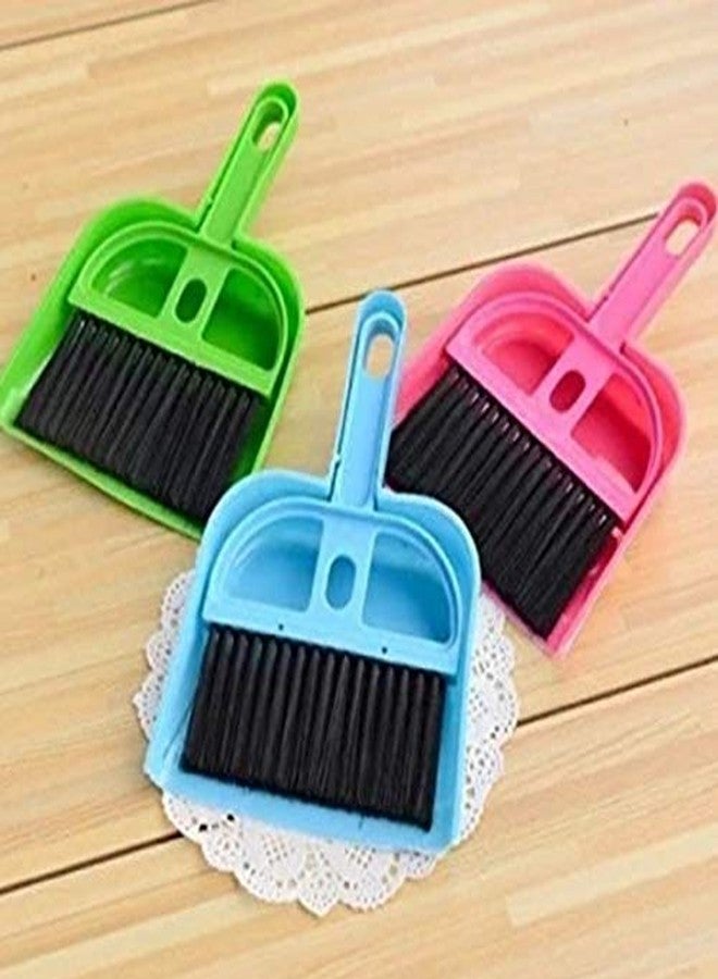 Vararo Plastic Mini Dustpan and Brush Set for Camping,Keyboard,Table,Desk,Window Gaps,Small Messes, Kids,Cat,Dog (Random Colour, Standard Size) -Pack of 2 - Image 5